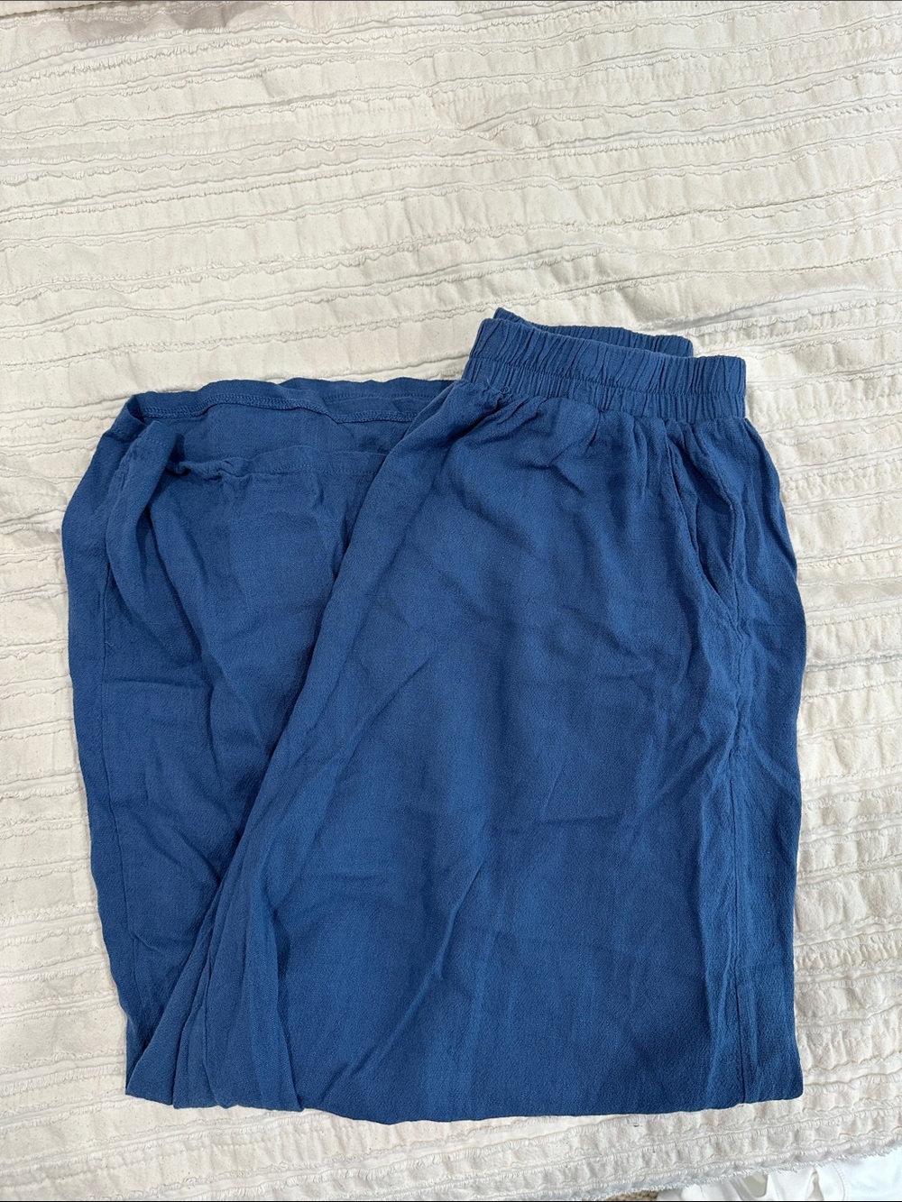 Zenana Outfitters Slate Blue Elastic Waist Wide Leg Pants